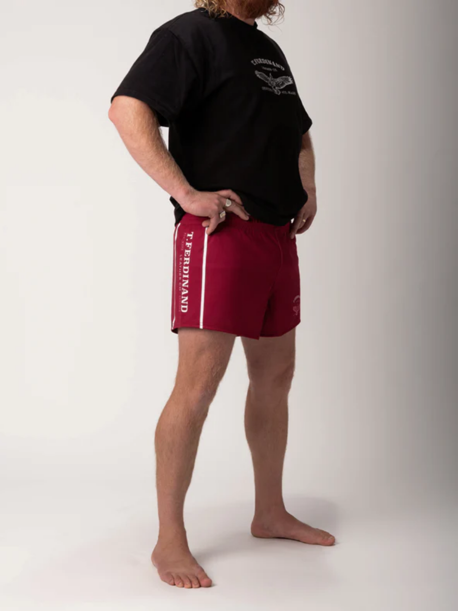 TF Rugby Shorts in Burgundy