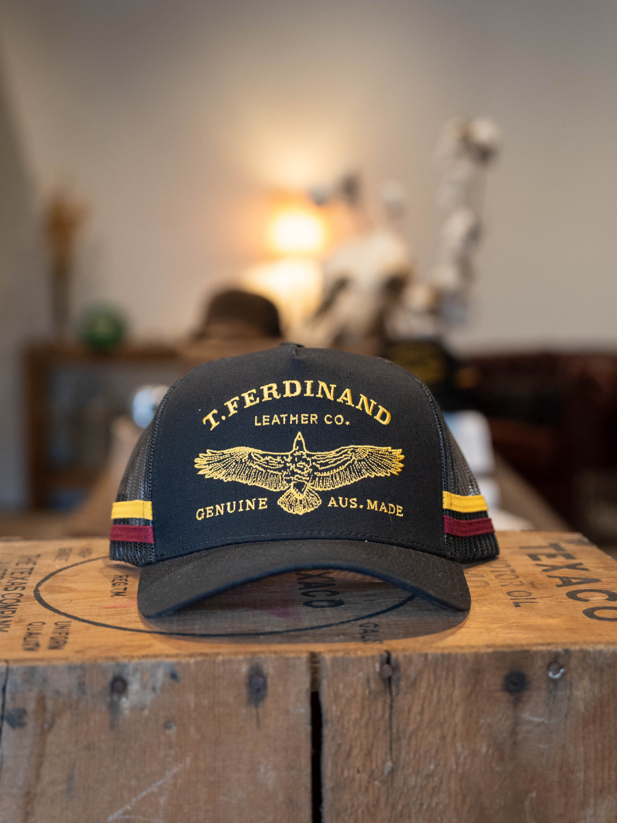 Trucker Cap Black & Gold Eagle