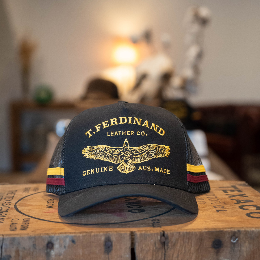 Trucker Cap Black & Gold Eagle