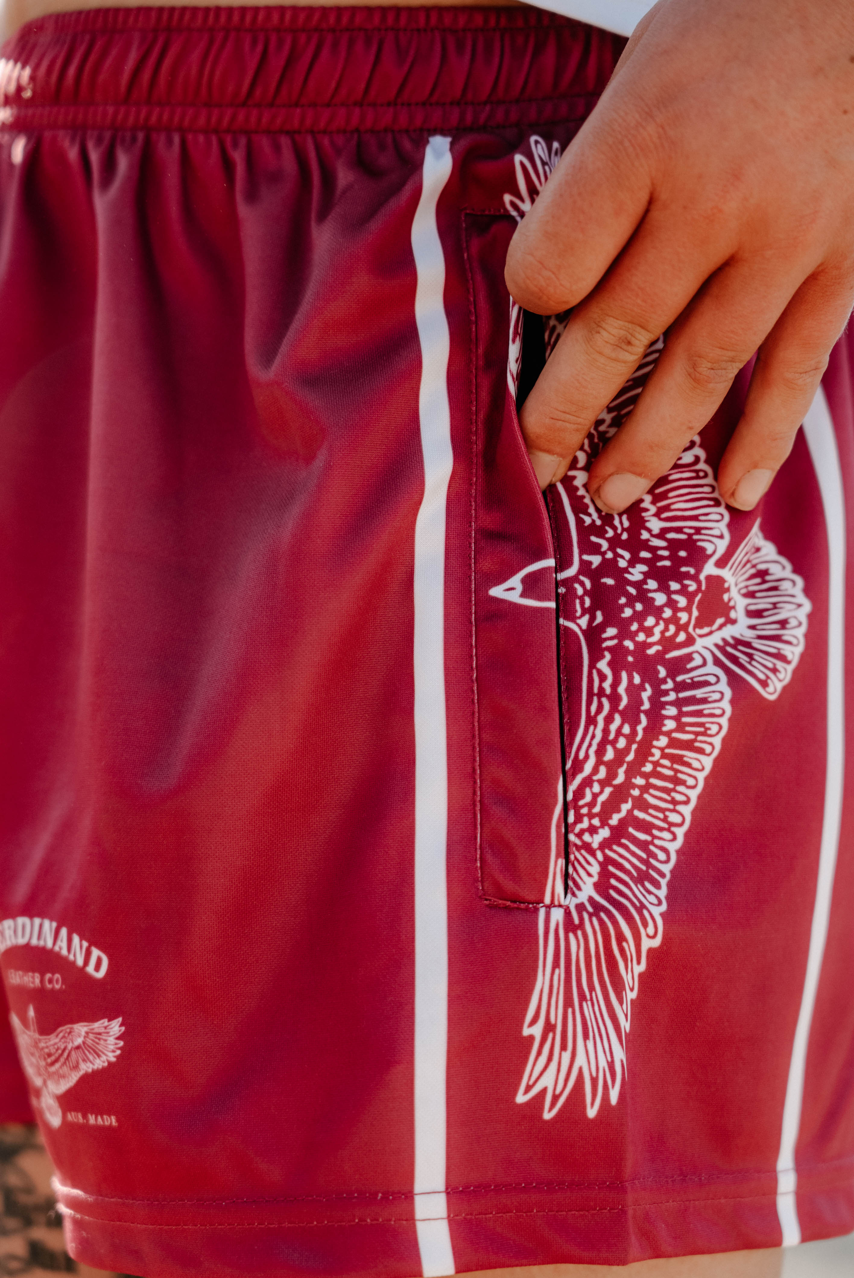 TF Rugby Shorts in Burgundy