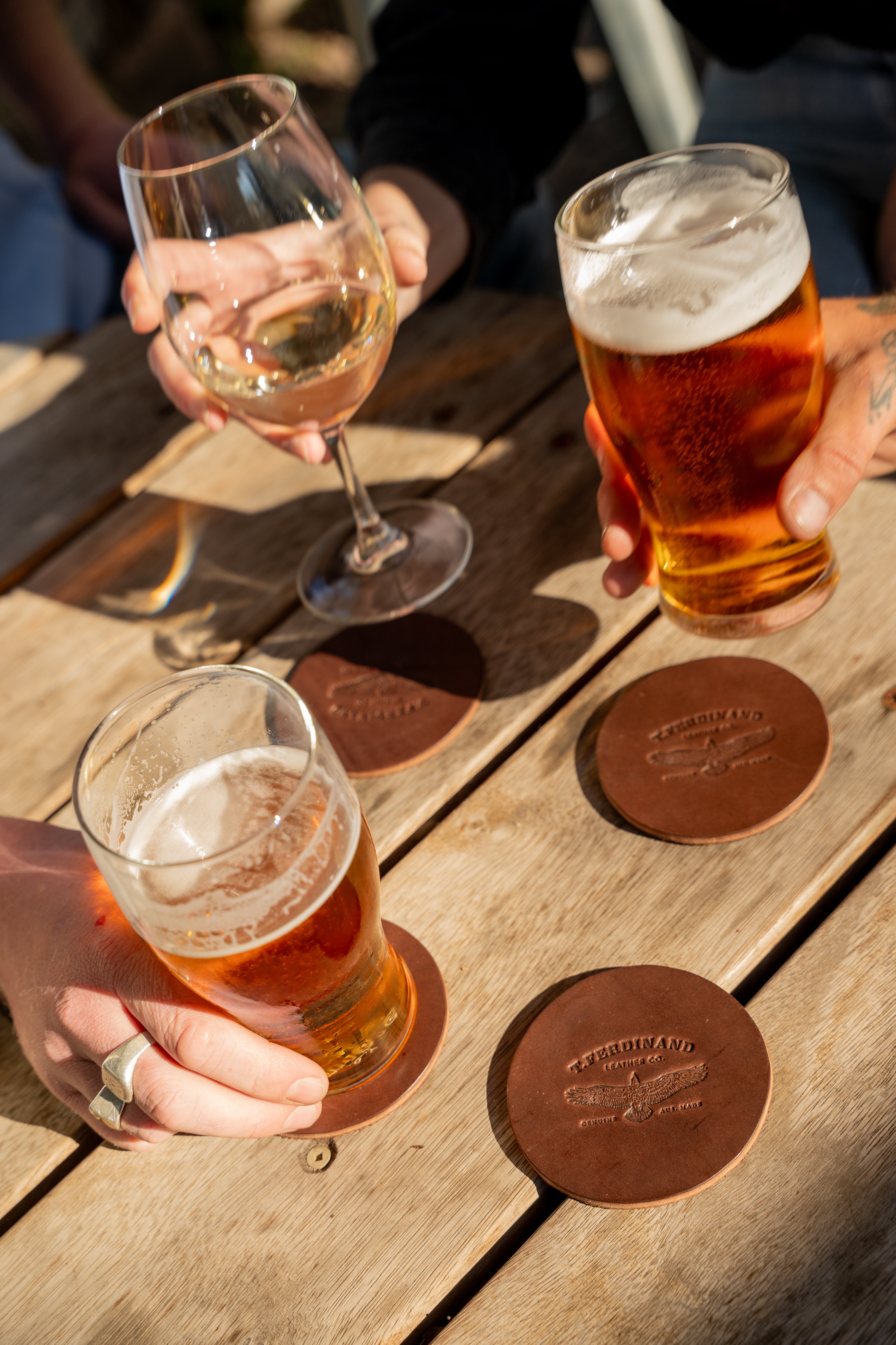 Leather Coasters SET OF 6