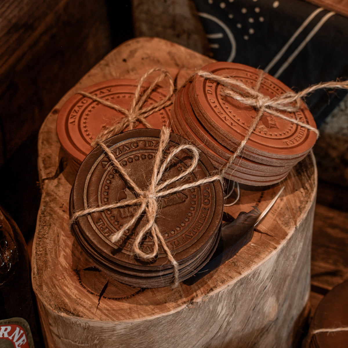 Leather Coasters SET OF 6