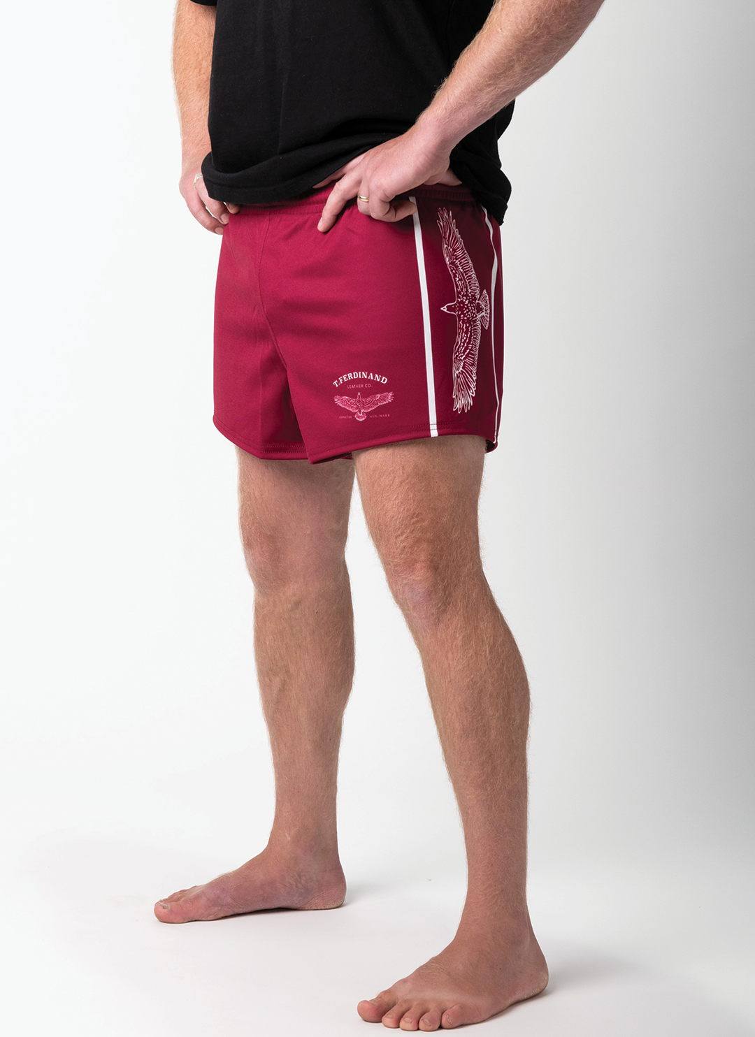 TF Rugby Shorts in Burgundy