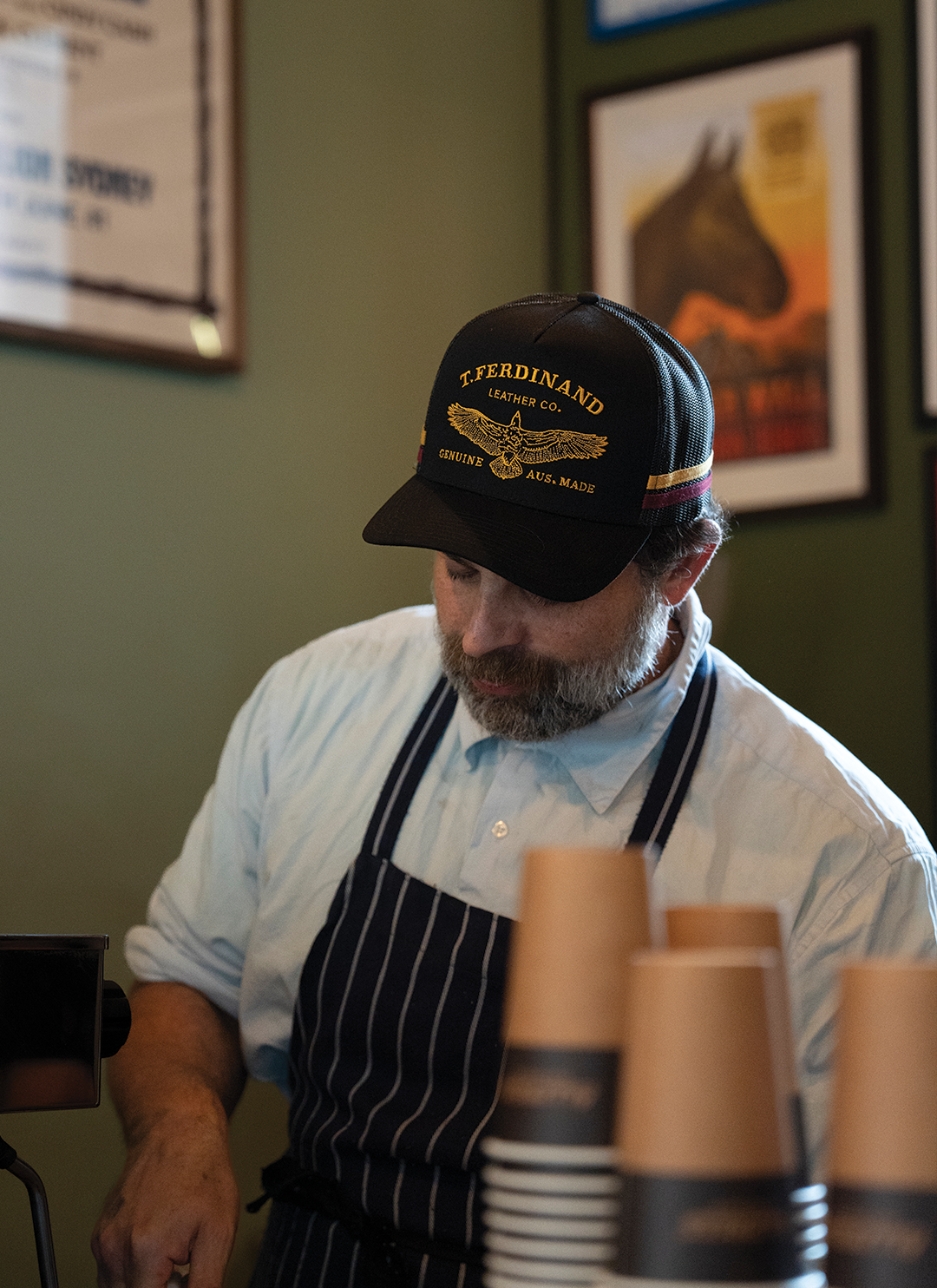 Trucker Cap Black & Gold Eagle