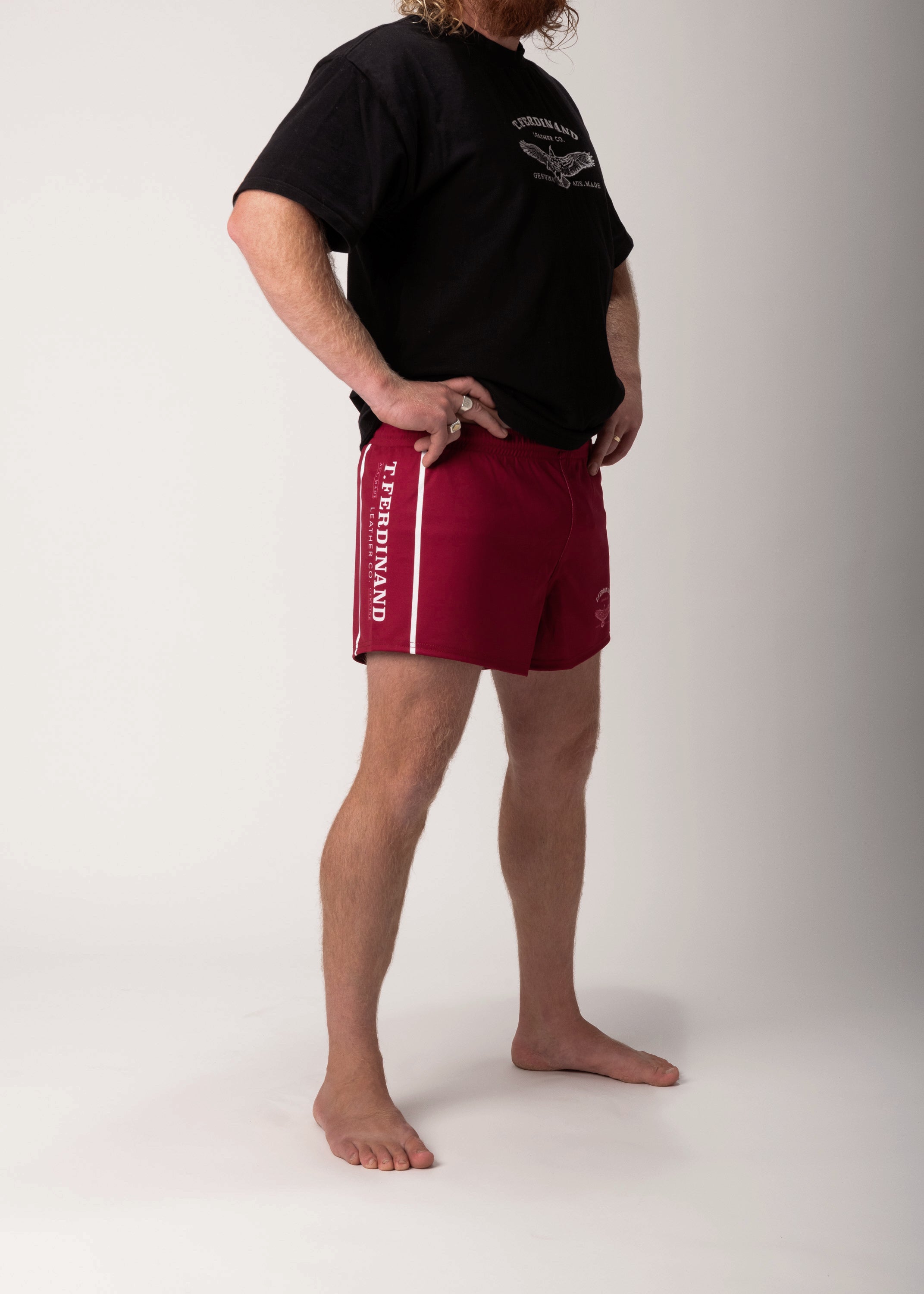 TF Rugby Shorts in Burgundy